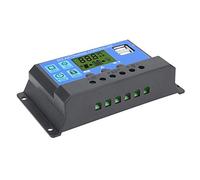 Vistreck Solar Panel Charge Controller with LCD Display, Dual USB Output 12V/24V 30A - PWM Charging Management