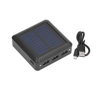 Vistreck Solar Power Bank 10000mAh with 3 USB Outputs & LED Light - Mini Solar Phone Charger for Cam & Outdoor Use