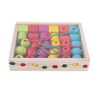 Vistreck Wooden E Onal Toy Beads for Toddlers - Threading & Stacking Blocks for Skill Development