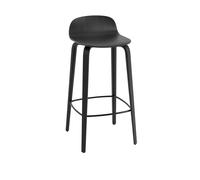 Visu Bar Stool w. Wood Base Black H88.5