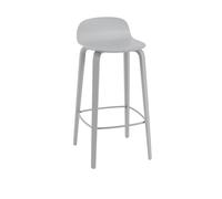 Visu Bar Stool w. Wood Base Gray H88.5