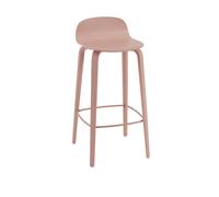 Visu Bar Stool w. Wood Base Tan Rose H88.5