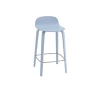 Visu Bar Stool With Wooden Base H65 Light Blue