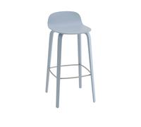 Visu Bar Stool With Wooden Base H75 Light Blue