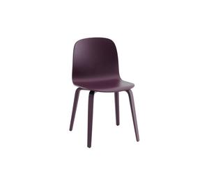 Visu Dining Chair With Wooden Base Dark Plum