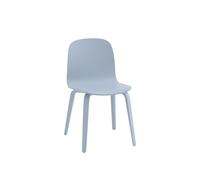 Visu Dining Chair With Wooden Base Light Blue