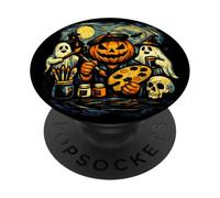 Visual Arts Pumpkin Painting Artist Palette Artsy Halloween PopSockets Adhesive PopGrip