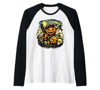 Visual Arts Pumpkin Painting Artist Palette Artsy Halloween Raglan Baseball Tee