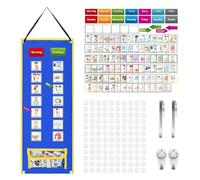 Visual Board for - Dry Wipe Responsibility, Chart with 70 Routine Cards, Daily Planner Reward System, for Children at Home, Classroom, Home, Morning Bedtime