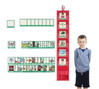 Visual Calendar for Kids - Visual Calendar Pocket Table - Classroom Pocket Table with 45 Activities and 9 Virgin Cards, Visual and Behavior Tool for School in