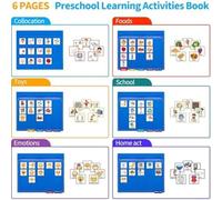 Visual Communication Board for Children with Autism & Speech Delays - PECs AAC Learning Tool with Oxford Cloth Cards, Daily Routine & Emotion Scena