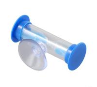 Visual Countdown Shower Timer 3 Min Blue Sand Glass Hourglass - Wall Mounted Suction Cup Design for Kids Bath Time Water Conservation Tool 6x2.5cm