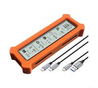 Visual For Smart For M.2 NVMe SSD Enclosure with HD Display for Real-Time Health Monitoring, 10Gbps USB 3.2 Gen 2 TYPE-Cs Adapter Case for PCIe NVMe SSDs up to 4TB, (Orange)