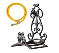 Visual Holder - Black Iron Hose Hanger, Bird Design Garden Hosee Holder, Decorative Wall Mount Hoses Storage, Cast Iron Wall-Mounted Water Pipe Bracket for Outdoor Patio Fence Deck