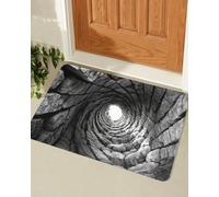 Visual Illusion Endless Abyss Pattern HD Printed Non-slip Doormat,3D Optical Illusion Rug, Non-skid Absorbent Mats,Machine Washable Entryway Rug,Front Door Mat,Decorative Floor Covering(D,15.7x23.6")