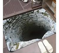 Visual Illusion Endless Abyss Pattern HD Printed Non-Slip Doormat, 3D Upgraded Optical Illusion Rug, Bottomless Hole Area Rug, Abyss Carpet for Door Entrance, Bathroom, Stairs (#01,19.7x31.5in)