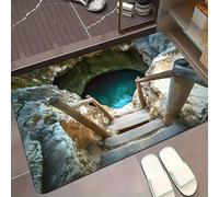 Visual Illusion Endless Abyss Pattern HD Printed Non-Slip Doormat, 3D Upgraded Optical Illusion Rug, Bottomless Hole Area Rug, Abyss Carpet for Door Entrance, Bathroom, Stairs (#04,19.7x31.5in)