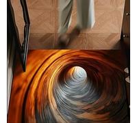 Visual Illusion Endless Abyss Pattern Hd Printed Non-Slip Doormat, Crystal Velvet with Dot-molded Base, Illusion 3d Rugs Optical, Abyss Carpet Rug for Door Entrance Bedroom Living Room (#P,20 * 32'')