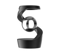 Visual Illusion Suspended Gyroscope Desk Toy - Gravity Defying Kinetic Desk Toy, Rotating Gyroscope Perpetual Motion Metal Ball Toy, Stress Relief Home Office Executive Gadget Gift for Men, Black