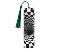 Visual Illusions Wooden Bookmark Book Lovers Tassels Crafts Accessories Reading Book Club Party