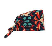 Visual Impact Petals Printed Breathable Work hat - Sweat-Absorbent Band Design, Suitable for Men and Women, Black