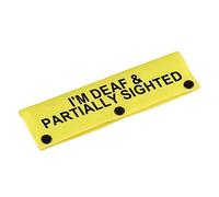 Visual Impairment and Hearing Loss Dog Leash Sleeve I'm Deaf & Partially Sighted Dog Leash Wrap Sleeve Pet Birthday Gift (I'm Deaf & Partially Sighted-YE Sleeve)