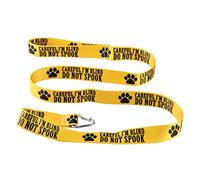 Visual Impairment Dog Leash - Careful I'm Blind, Do Not Spook - Walking Training Leash for Pet Owners (Careful I'm Blind-YE)