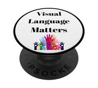 Visual Language Matters Deaf ASL Sign Inclusion Design PopSockets Adhesive PopGrip