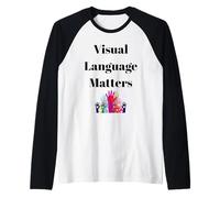 Visual Language Matters Deaf ASL Sign Inclusion Design Raglan Baseball Tee