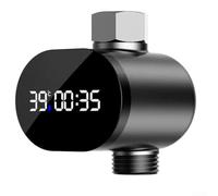 Visual Led Shower Temperature Gauge Digital Water Thermometer Display For Child Safety Black Abs Construction Fit Standard Fittings Bathroom Accessory To Monitor Heat And Avoid Burns(Without light)