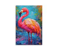 Visual Oil Painting Art Poster Flamingo Decorative Painting Canvas Wall And Art Picture Family Bedroom Decor 12x18inch(30x45cm)