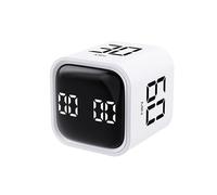 Visual Pomodoro Timer Cube with Gravity Sensor - Productivity Timer, Adjustable Volume & Vibration Alert, ADHD Timer&Countdown Stopwatch for Study, Work, School&Kitchen - Preset 5/10/30/60 Min(white)