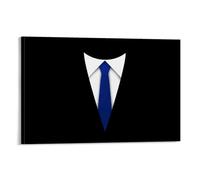 Visual Poster of Black Suit, White Shirt And Blue Tie Poster Vintage Art, Wall Canvas, Decoration Aesthetic, Living Room, Kids Room Dormitory, Cafe, Bathroom, Suitable for Bedroom, Gym, Cool Classic 2
