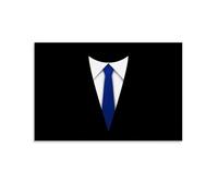 Visual Poster of Black Suit, White Shirt And Blue Tie Poster Vintage Art, Wall Canvas, Decoration Aesthetic, Living Room, Kids Room Dormitory, Cafe, Bathroom, Suitable for Bedroom, Gym, Cool Classic 2