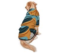 Visual Ripple Wave Dog Hoodie for Medium and Large Dogs – Soft Polyester Pet Clothes, Suitable for All Seasons