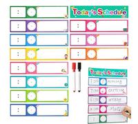 Visual Schedule - 11.22 x 2.36 inches Bedtime Chart, Routine Planner, Behavior Cards | 12 Piece Easy Application Communication Card Set for Home School Classroom Improve Children Daily Cognition