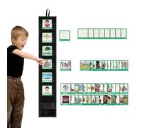 Visual Schedule Chart - Travel Schedule Pocket Chart | Bedtime Routine Chart, Visual Sch-edule Pocket Chart With 45 Activity & 9 Blank Cards, Kids Visual Behavioral Tool