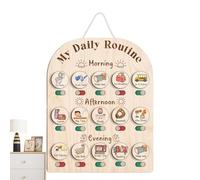 Visual Schedule Diagram - Wooden Planner Kids Board Educational Routine Organizer | Morning Routines, School Preparation, Classroom Activities, Home Learning Rooms, Task Planning, Guides