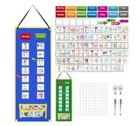 Visual Schedule for Kids - Magnetic Chore Chart Board with Pockets, Daily Routine Calendar for, Morning Bedtime Reward Chart | Home School Schedule Planner, ADHD Learning Tools