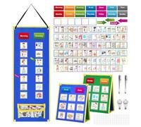 Visual School Schedule for Kids | Home & School Chore Pocket Chart | Toddler Schedule Planning Board Calendar Chart, Morning Bedtime Routine Chart for Toddler