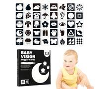 Visual Stimulation - Black and White Contrast Flash - Transparent Sensory Print for Early Education Brain Development