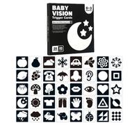 Visual Stimulation Cards Cognitive Sensory Right Brain Trainer Newborns | High Contrast Learning Cards Brain Development Memory Safe Odorless Clear Printing for Young Children Early Growth