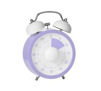 Visual Study Timer 60 Minutes Manual Mechanical Countdowns Timer with Twin Bells Loud Alarm for Classrooms and Home Use Battery Operated Desk Study Clock Learning Homework Reading Reminder Bedside