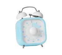 Visual Study Timer 60 Minutes Manual Mechanical Countdowns Timer with Twin Bells Loud Alarm for Classrooms and Home Use Battery Operated Desk Study Clock Learning Homework Reading Reminder Bedside