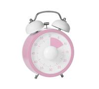 Visual Study Timer 60 Minutes Manual Mechanical Countdowns Timer with Twin Bells Loud Alarm for Classrooms and Home Use Battery Operated Desk Study Clock Learning Homework Reading Reminder Bedside