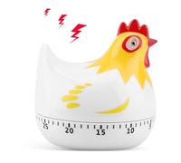 Visual Timer 60 Minute Countdown for Classroom Office Kitchen Mechanical Kitchen Timer with Loud Alarm Wind Up Cute Cartoon Chicken Mechanical Rotating Reminder Baking Cooking 2.55×2.55inch