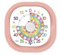Visual Timer 60 Minute - Silent Countdown Clock Visual Timer for Kids with Color-Coded Flower Disk Battery Operated 2 Alert Modes, Classroom Must Haves Timers for Classroom Cooking, Pink