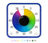 Visual Timer 7.5 inch; 60 Minute 1 Hour Countdown Timer for Kids Classroom Teaching Tool Home Office Meeting, Mechanical Countdown Clock for Exam Time Management Magnetic, Navy Blue with Colorful Disc
