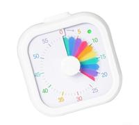 Visual Timer for Kids 60 Min Rainbow Square Silent(White)