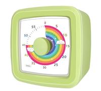Visual Timer for Kids 60 Minute Countdown Clock - Silent Cube Timer with Rainbow Cloud Design, Plastic Kids Visual Timer Focus Tools for Kid, Toddler Timers for Classroom Home Kitchen, Green